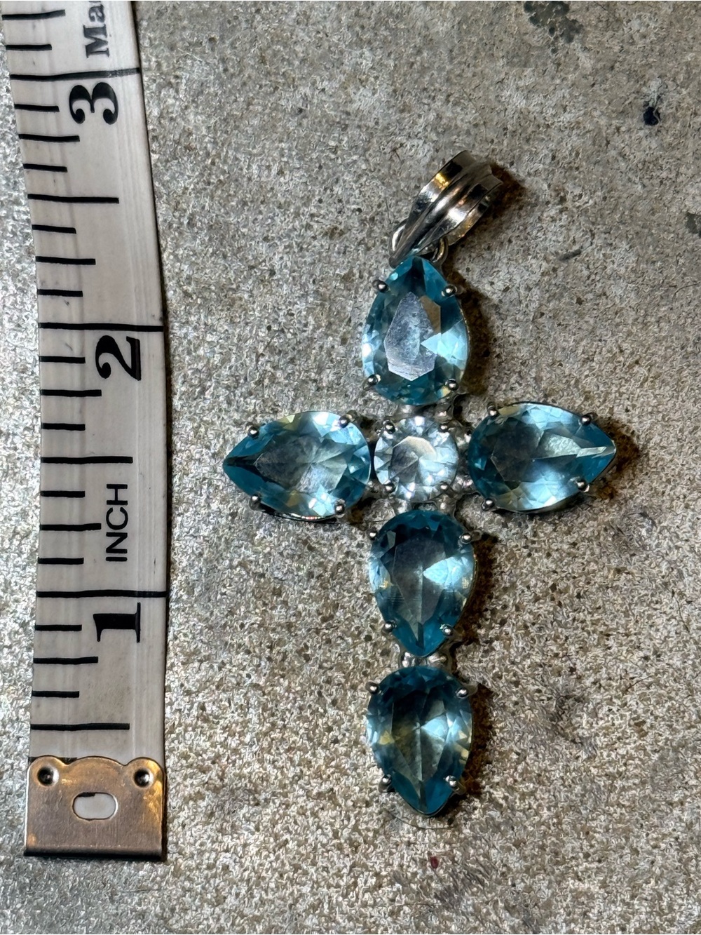 Blue Topaz Cross pendant